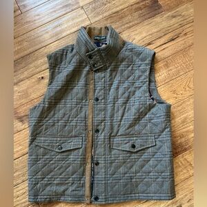Paisley & Gray Coventry Quilted Brown Plaid Outerwear Vest, XL, Slim Fit